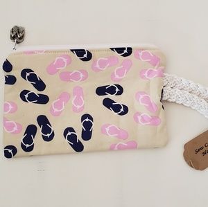 Pink & Navy Flip Flop Clutch
